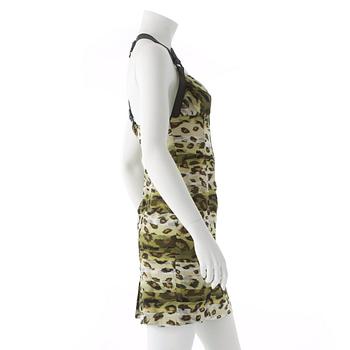 BURBERRY, a leopard patterned silk dress.