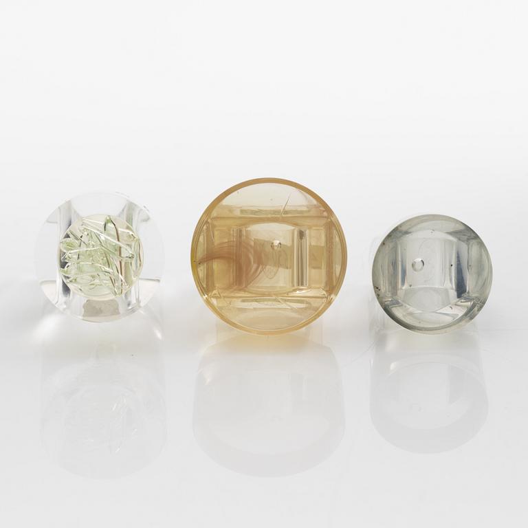 Siv Lagerström, three acrylic rings, 1970s.