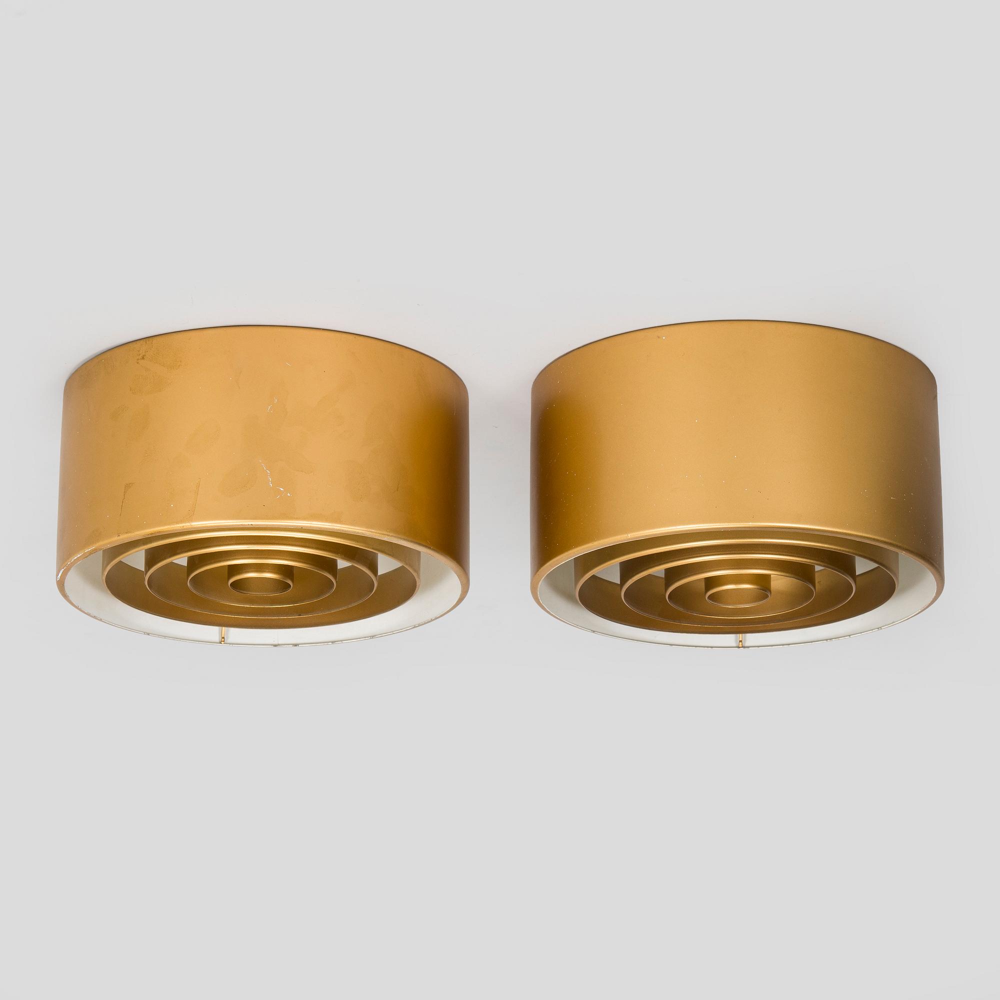 Yki Nummi, kattovalaisimia, 2 kpl, malli 971-135 /25 Stockmann Orno 1970-luku.