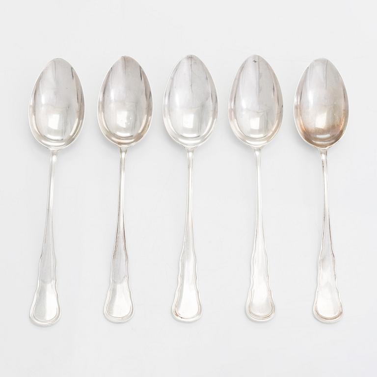 A 17-piece silver cutlery set, CG Hallberg, Stockholm, 1931-36.