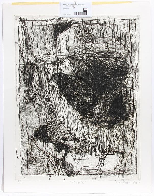PG THELANDER, etsning, sign, numr 1/1, ca 1962.