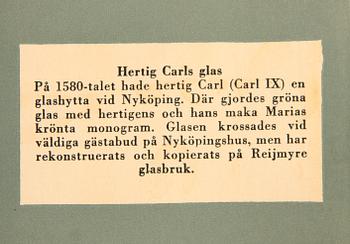 GLASSERVIS, 82 delar, kopia efter Hertig Carls glas, Reijmyre.