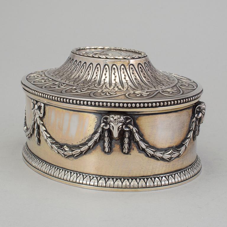 A Swedish 19th century parcel-gilt casket, marked CG Hallberg , Stockholm 1898.