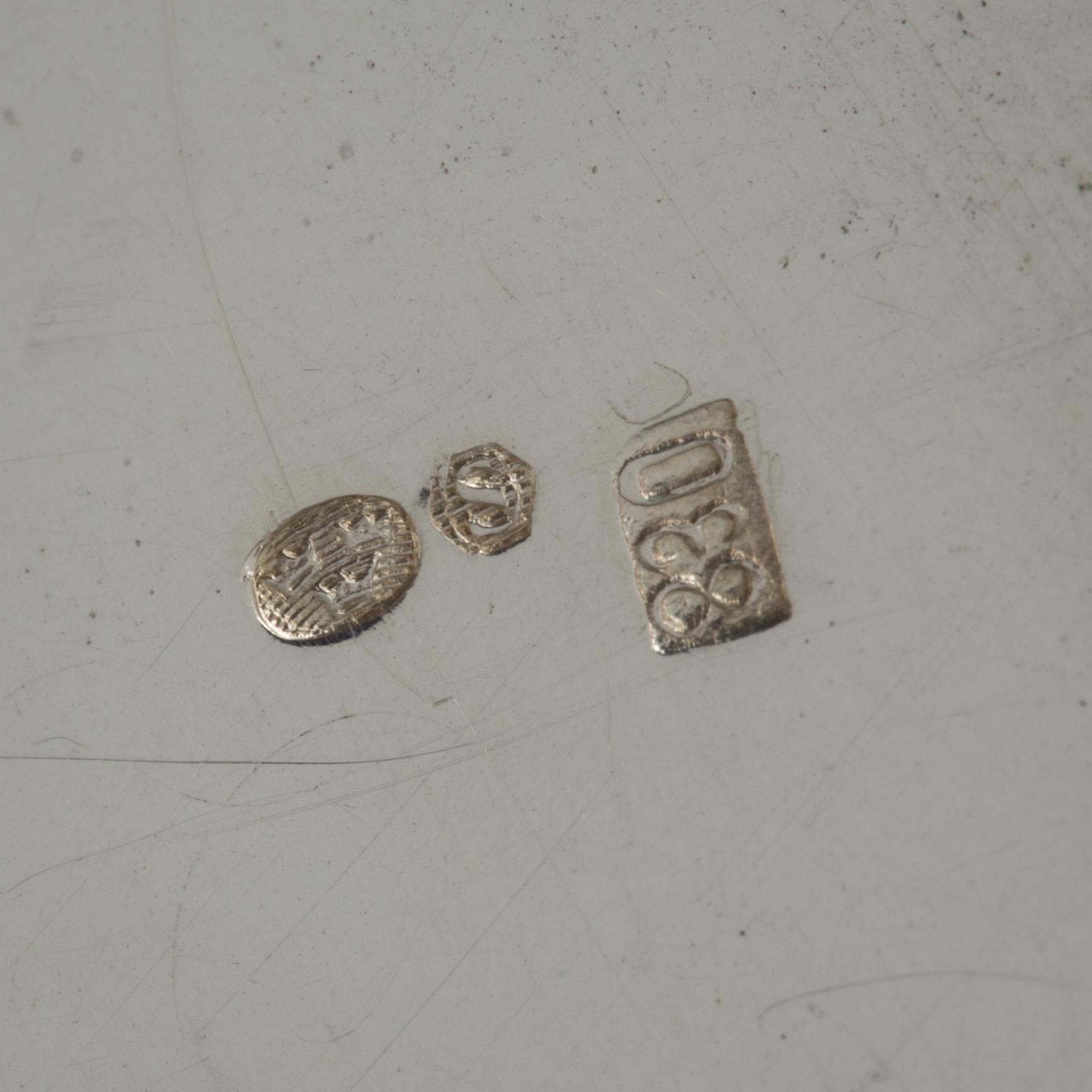 TESERVIS, 3 delar, silver, empirestil. Total vikt ca 1030 g.