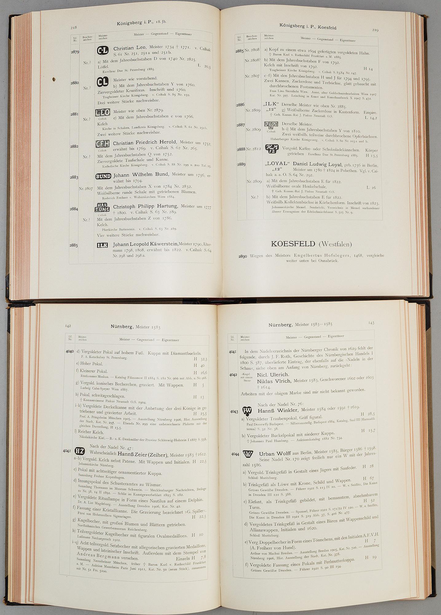 BOOKS, 4 vol. About silver.