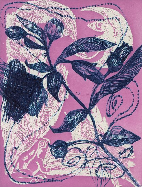 Adam Saks, etching in colours. Signed and dated 2013. Numbered 23/60.