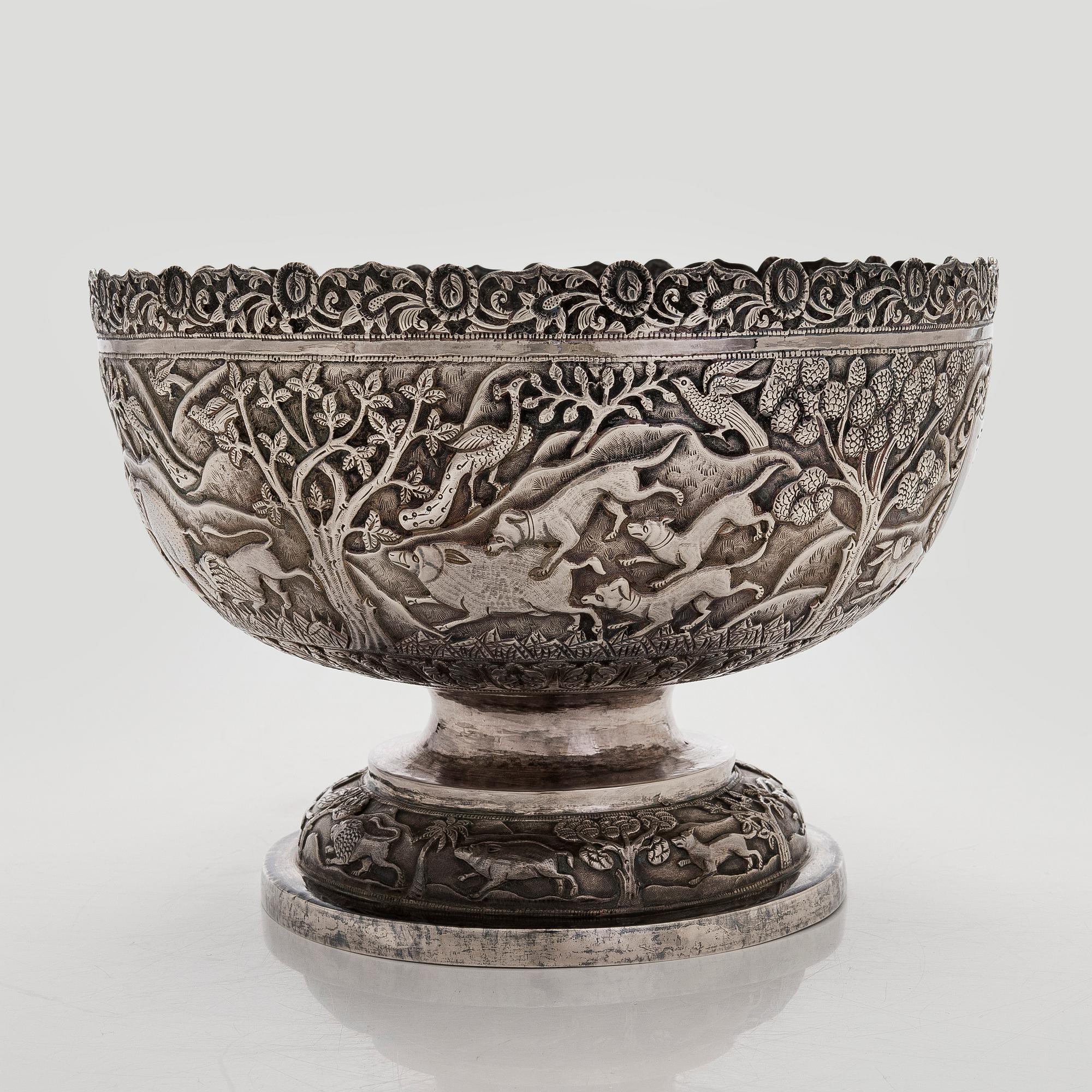 A silver bowl, Cambodia.