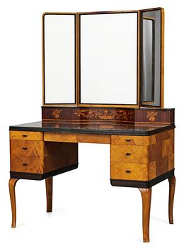 739. A Carl Malmsten ladies' desk with a mirror by Nordiska Kompaniet, Sweden 1930's. Designed for the Waldorff Astoria Hotel in New York, NY.