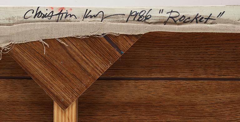 Christine Keefe, akryl på duk, signerad och daterad 1986 a tergo.