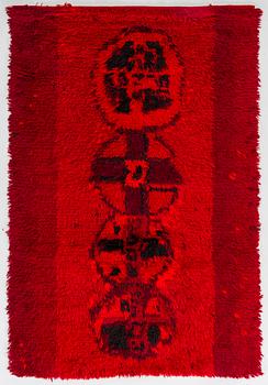 Irja Mikkola, rya, modell för Finska Handarbetes Vänner. Ca 165 x 107 cm.