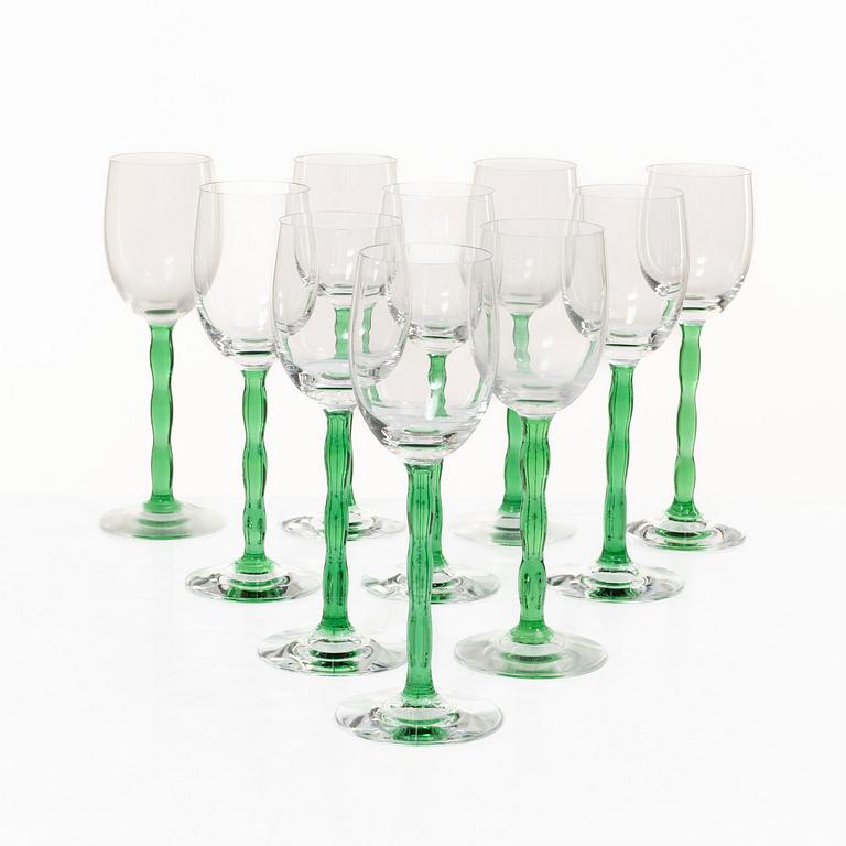 Gunnar Cyrén, vitvinsglas, 10 st, "Nobel", Orrefors.