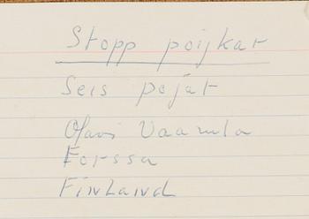 Olavi Vaarula, "Stopp pojkar".