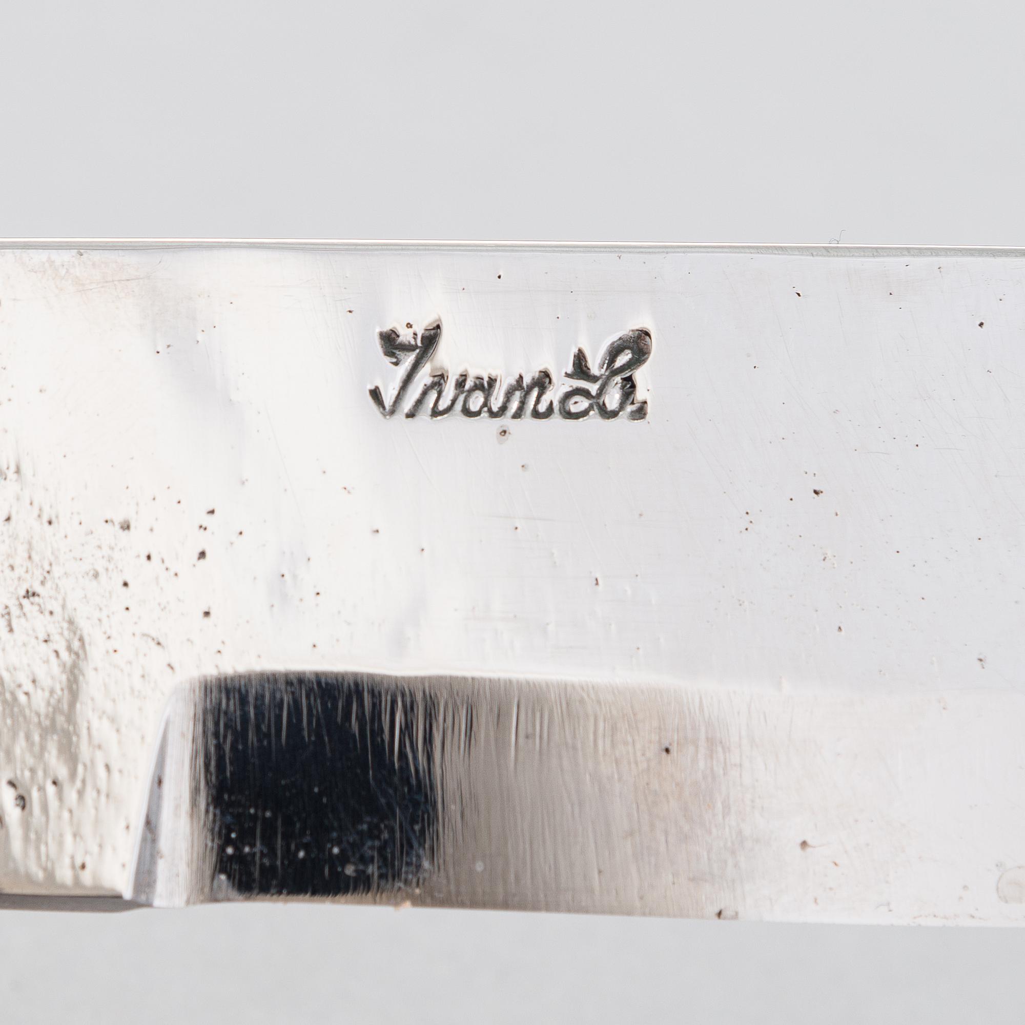 Leuku knife / large knife, signed Pentti Turunen, blade by Ivan Linderborg, duodji, second half of the 20th century.