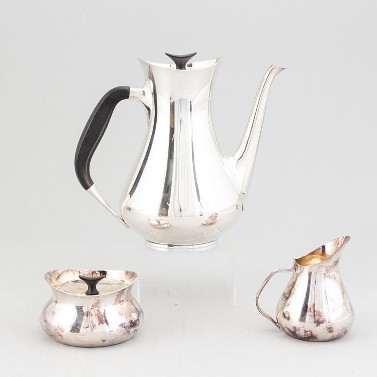 Three pieces silver coffe service,
