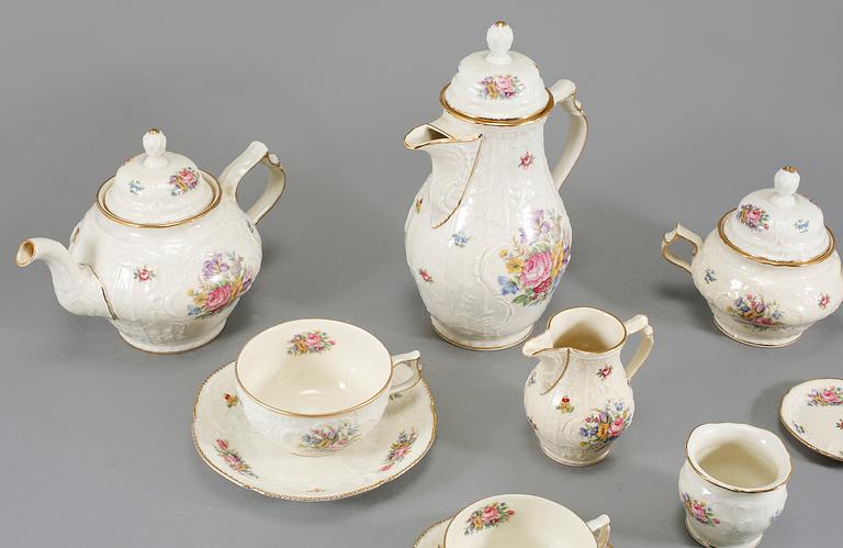TE- SAMT KAFFESERVIS, 61 delar, porslin, Sanssouci, Rosenthal, Tyskland, 1900-talets andra hälf.