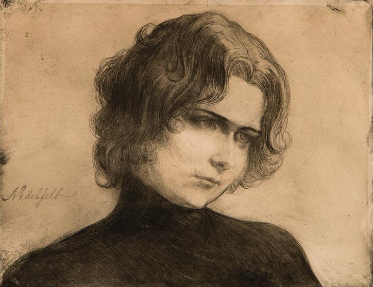 ALBERT EDELFELT, ELLI GRAHN-NISKAN MUOTOKUVA.