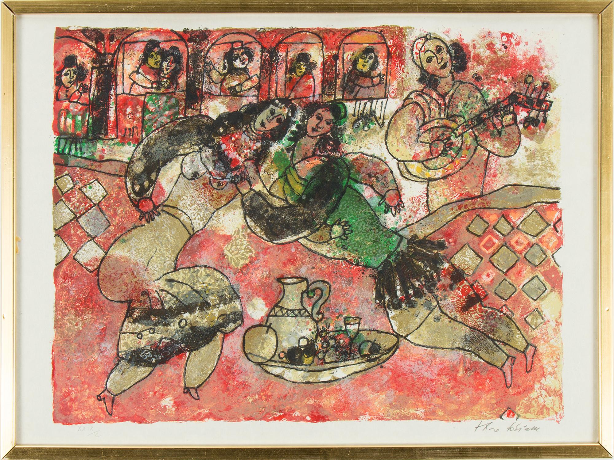 THEO TOBIASSE, A color litograph, signed and numbered XIXX/C.