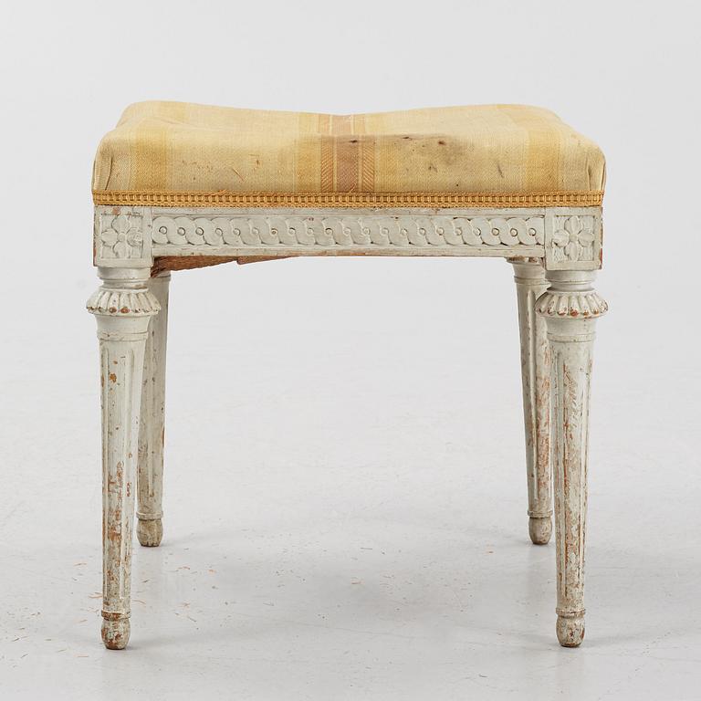 A carved Gustavian stool by J. Hammarström (master in Stockohlm 1794-1812).