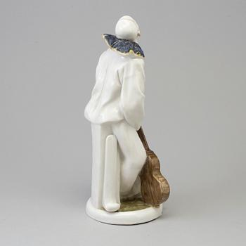 A Volksted figure of 'Pierrot', Germany, early 20th Century.