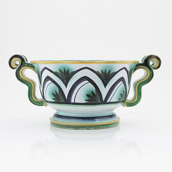 Arthur Percy, a Swedish Grace creamware punch bowl, Gefle, Sweden 1920's/30's.