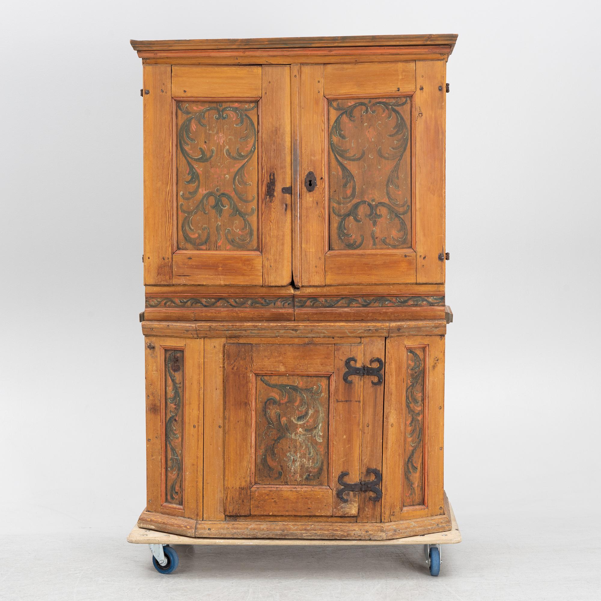Cabinet, folk art, 19th century.