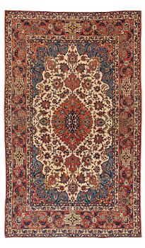 414. An antique/semi-antique Isfahan, rug c. 239 x 143 cm.