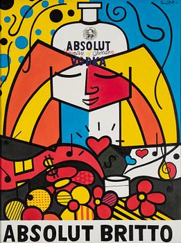 Romero Britto, akryl på duk, signerad.