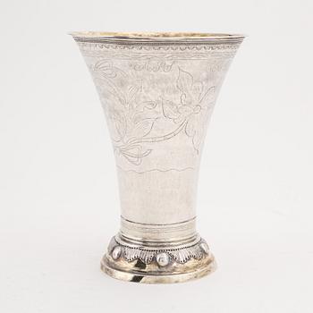 A silver and parcel-gilt beaker, mark of Hans Lyberg, Borås 1810.