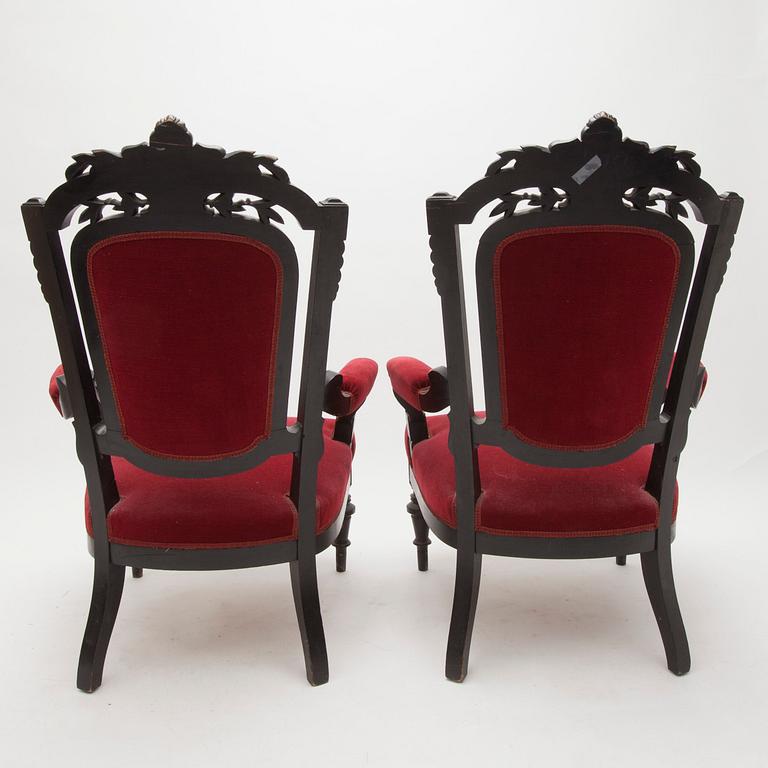 STOLAR, ett par, nyrenässans, 1800-talets slut.