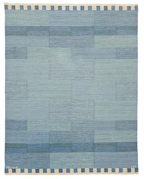 214. Marianne Richter, Matto, "Muren ljusblå", flat weave, ca 177 x 137,5-139 cm, signed AB MMF MR.