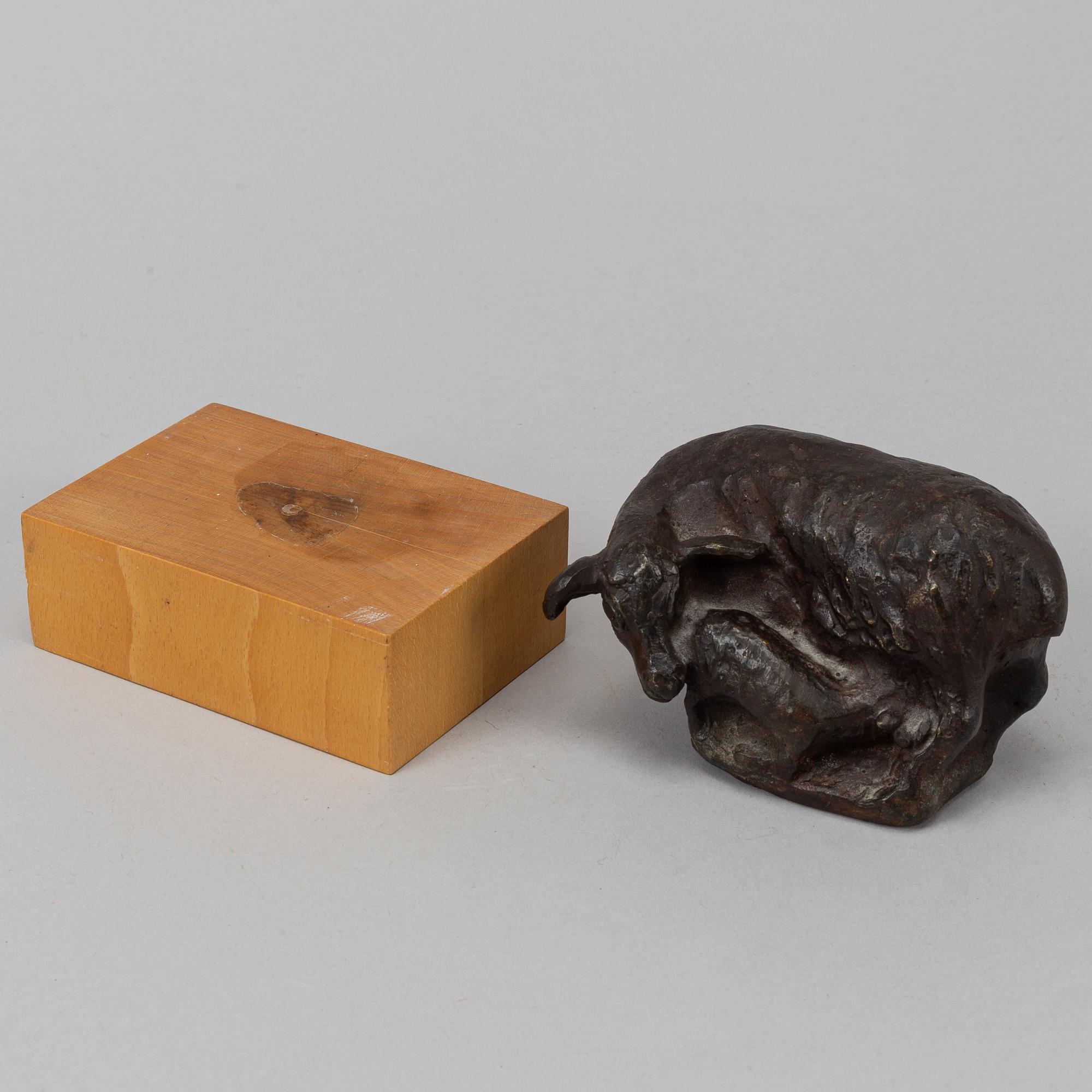 Henrik Allert, skulptur, brons, signerad. Höjd 7 cm.