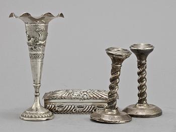 PARTI SILVER, 4 delar, bl a Deakin & Francis, Birmingham, 1898. Tot v 423 g.