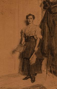 ANDERS ZORN, etching, 1909, state VI of VI, signed in pencil.