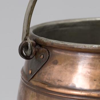 TWO COPPER BUCKETS, ca 1900.