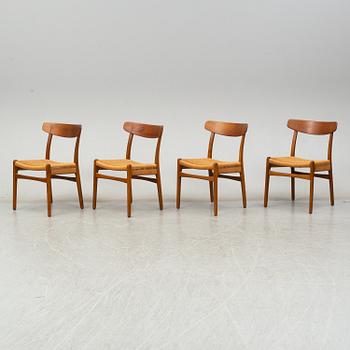 Four 'CH-23' 'Spisestolen' chairs by Hans J Wegner, Denmark.