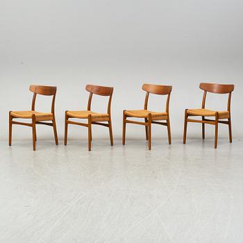 HANS J. WEGNER, stolar, 4 stycken, "Spisestolen", CH-23, Danmark, 1900-talets andra hälft.