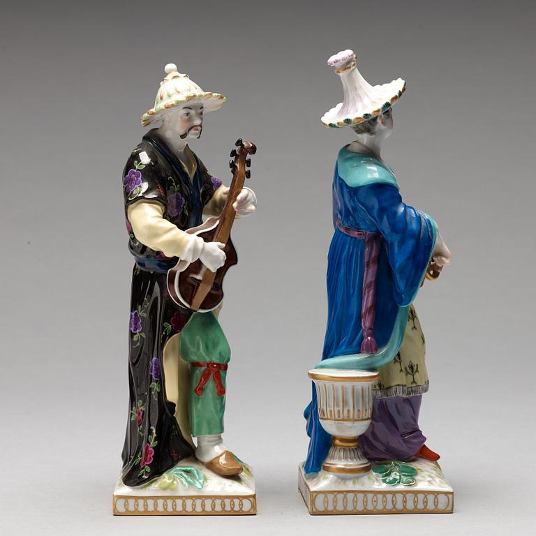 A pair of Berlin porcelain figurines, circa 1900.