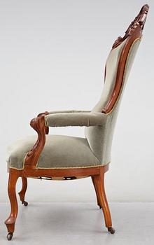 FÅTÖLJ, nyrokoko, 1800-talets andra hälft.