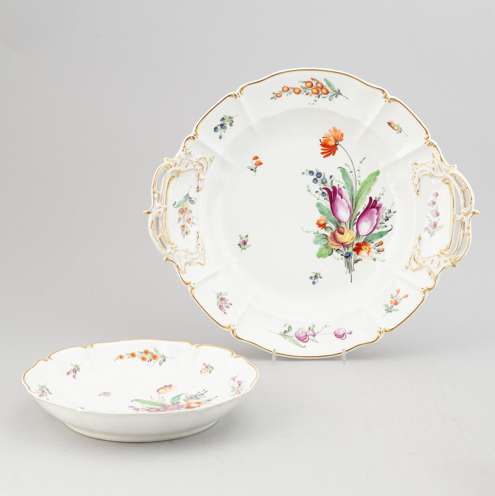 A rococo style dining service, 68 pcs, from Nymphenburg, Germany.
