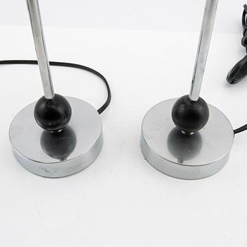 Table lamps, a pair, later part of the 20th century.