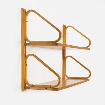 Alvar Aalto, a model 112B-2 birch wall shelf, Svenska Artek, Aalto Design, Hedemora, 1945-56.