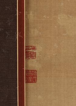 OKÄND KONSTNÄR, tvådelad, akvarell på siden. Qing dynastin, troligen 1700-tal.