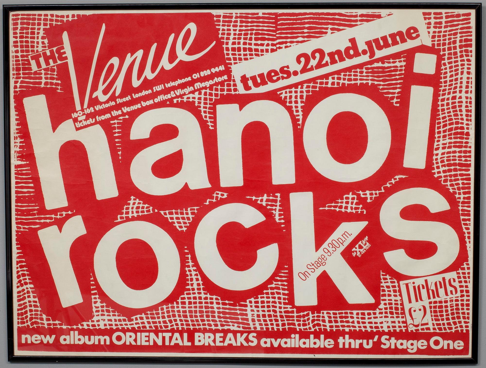 AFFISCH, Hanoi Rocks, 1980-talets början.