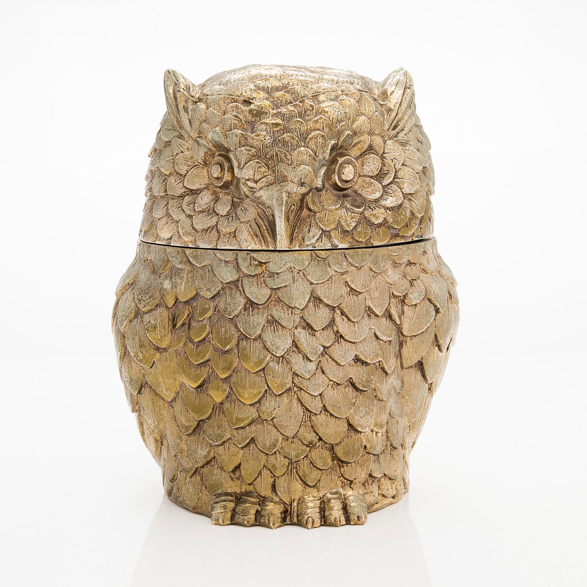 Mauro Manetti, a 1960s owl ice-bucket, Fonderia d'Arte, Italy.