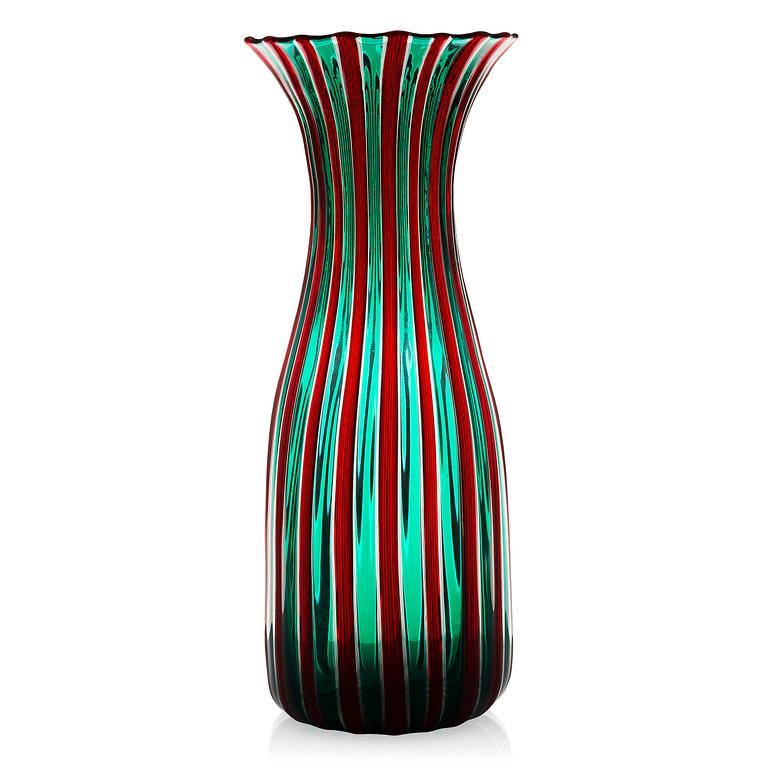 GIO PONTI, a 1950's 'a canne' vase for Venini Murano.