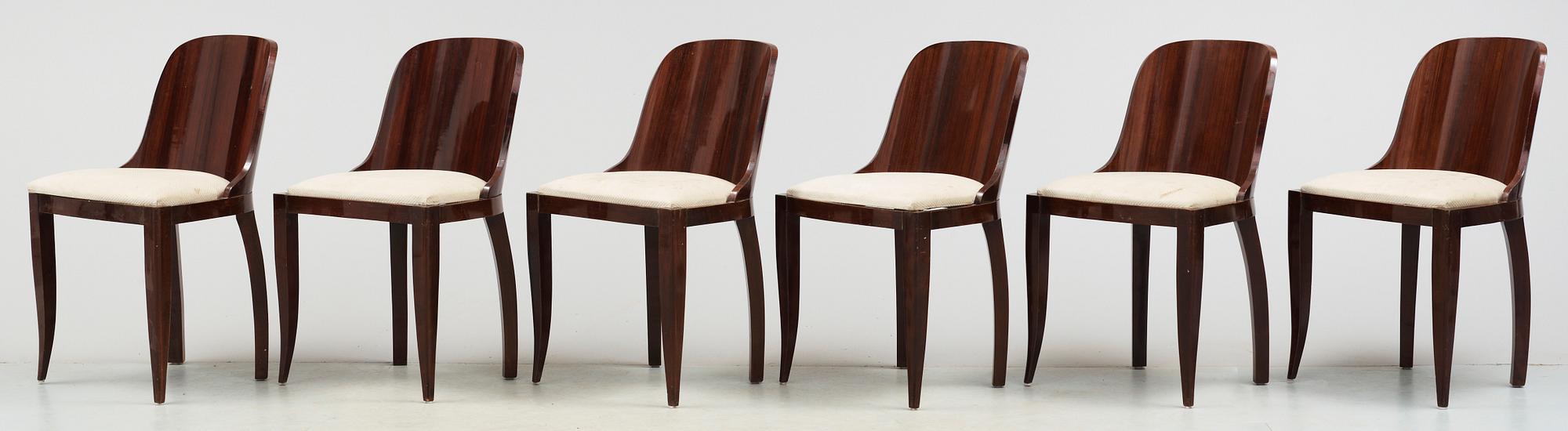 MATSALSGRUPP, 8 delar, art deco, troligen Frankrike, 1930-tal.