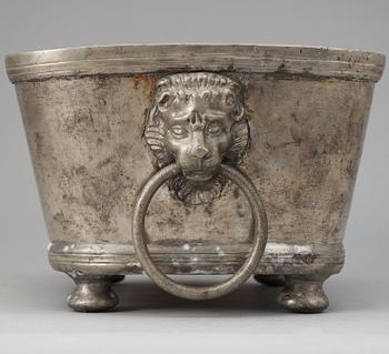 A Swedish pewter cooler by C. Ringeltaube 1773.
