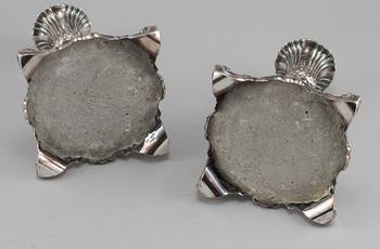 LJUSSTAKAR, nysilver, barockstil, 1900-tal.