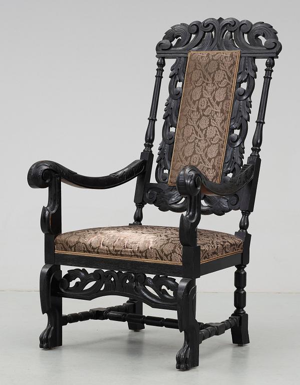 KARMSTOL, barockstil, 1800-tal.