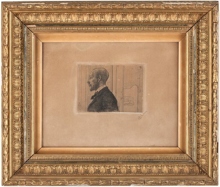 CARL LARSSON, etsning, sign. 1906.